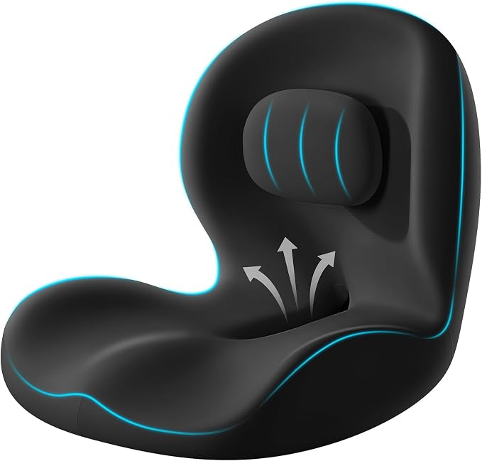 Seat Cushion for Office Chair and Car, Lumbar Support Pillow for Chair | Memory Foam Ergonomic Orthopedic Cushion Relieve Tailbone Sciatica Lower Back Pain for Office Desk Chair, Car, Truck, Black