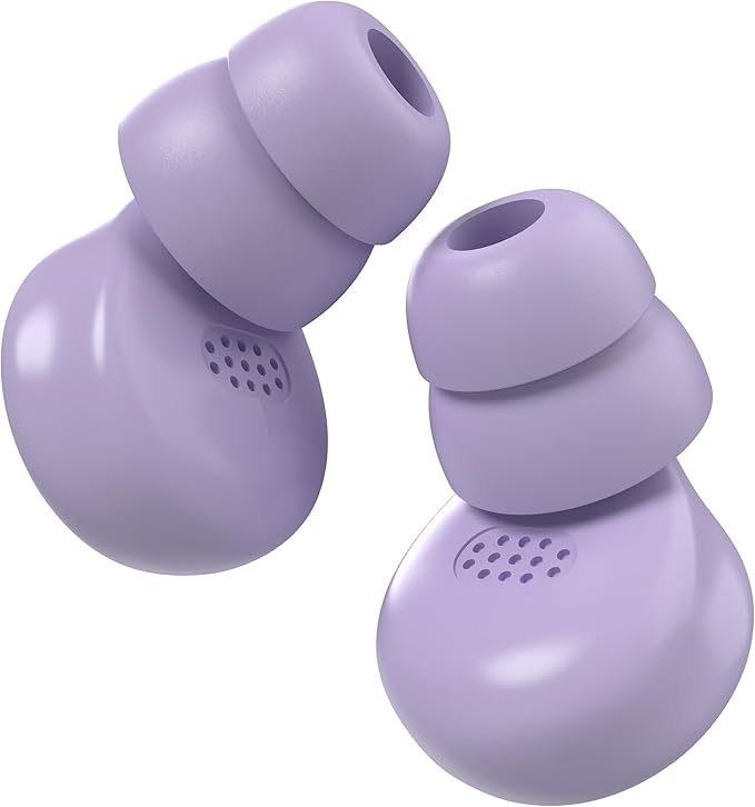 M1 Ear Plugs,45dB Ear Plugs for Sleeping,High Fidelity Concert for Noise Reduction,Work,Travel,Sports,with 6 Silicone Earplug Tips,Reusable Noise Cancelling,Purple