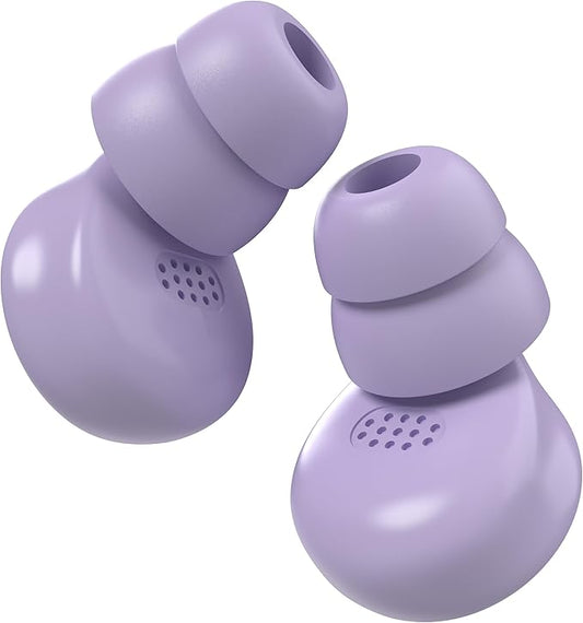 M1 Ear Plugs,45dB Ear Plugs for Sleeping,High Fidelity Concert for Noise Reduction,Work,Travel,Sports,with 6 Silicone Earplug Tips,Reusable Noise Cancelling,Purple