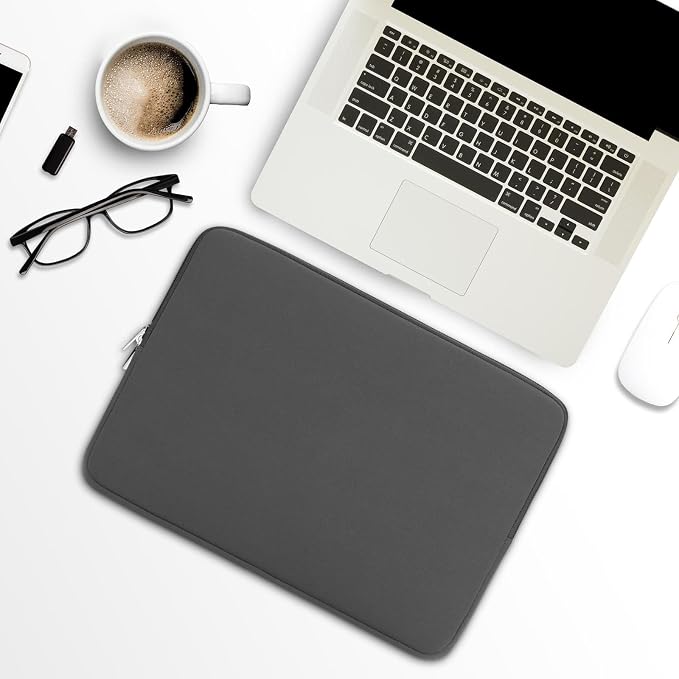 RAINYEAR 15 Inch Laptop Sleeve 15" Protective Soft Case Padded Zipper Cover Carrying Computer Bag Specially Compatible with 15.4" MacBook Pro/Air A3448 A3241 A2941 A3114 A1938 A1707 A1990 (Gray)
