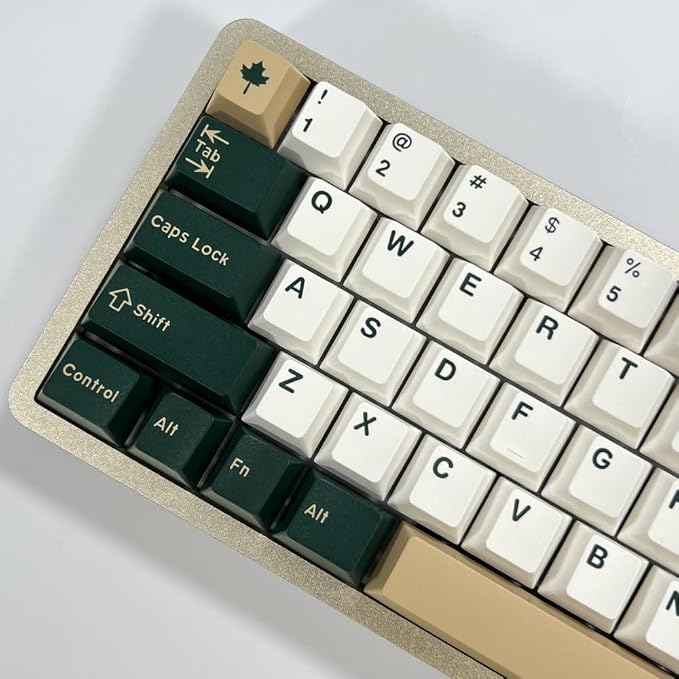 Guffercty kred Cherry Profile PBT Keycaps 156 Key Set, Fade Resistant Custom Keycaps Fit 60%/65%/75%/80%/TKL/100% Mechanical Keyboard (British Racing)