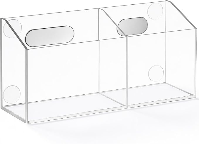 Simetufy Large Magnetic Dry Erase Marker Holder, Magnetic Pen Holder, Whiteboard Marker Holder with Movable Divider for Glass, Fridge & Locker, Non-slip Acrylic Magnetic Marker Holder
