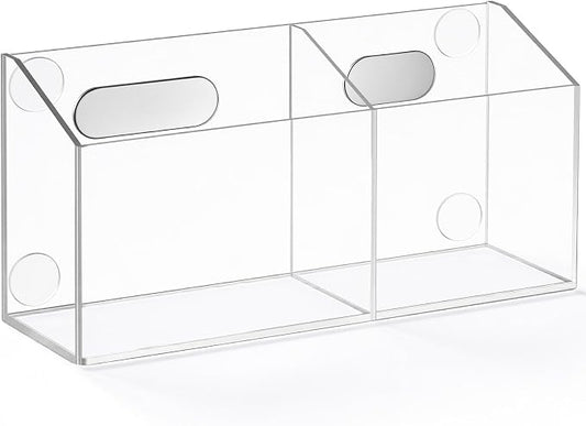 Simetufy Large Magnetic Dry Erase Marker Holder, Magnetic Pen Holder, Whiteboard Marker Holder with Movable Divider for Glass, Fridge & Locker, Non-slip Acrylic Magnetic Marker Holder