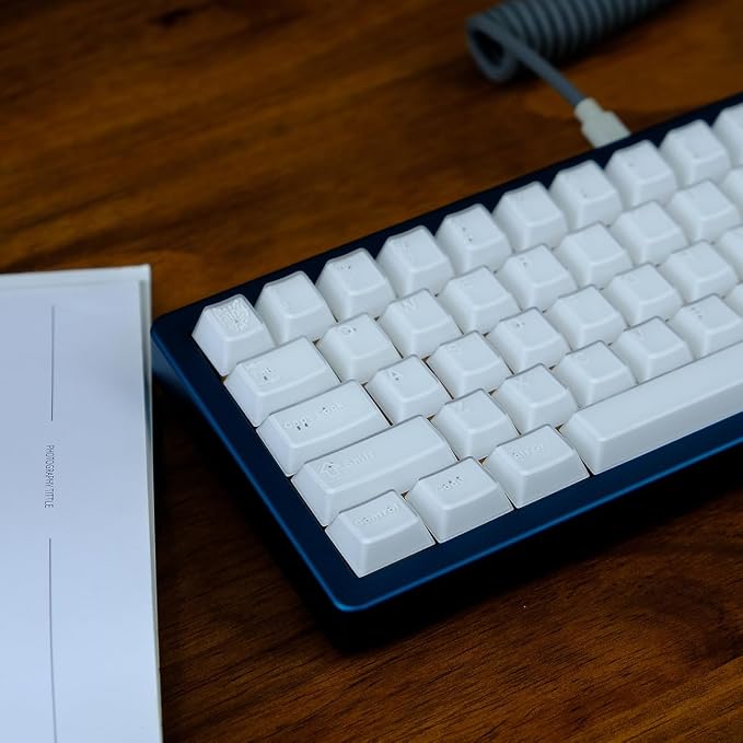 Sumgsn 114 Keys Doubleshot White Translucent Keycaps Cherry Profile Custom Keycap Set Fit for Cherry Mx Switches Mechanical Keyboard