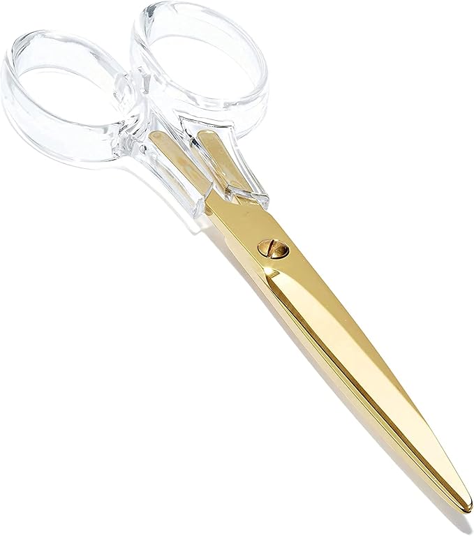 3-Piece Acrylic Desk Set, Clear with Gold Metal | Ruler, scissors, and staple remover set, Functional and elegant desk accessories, Stationery tools for office, and school