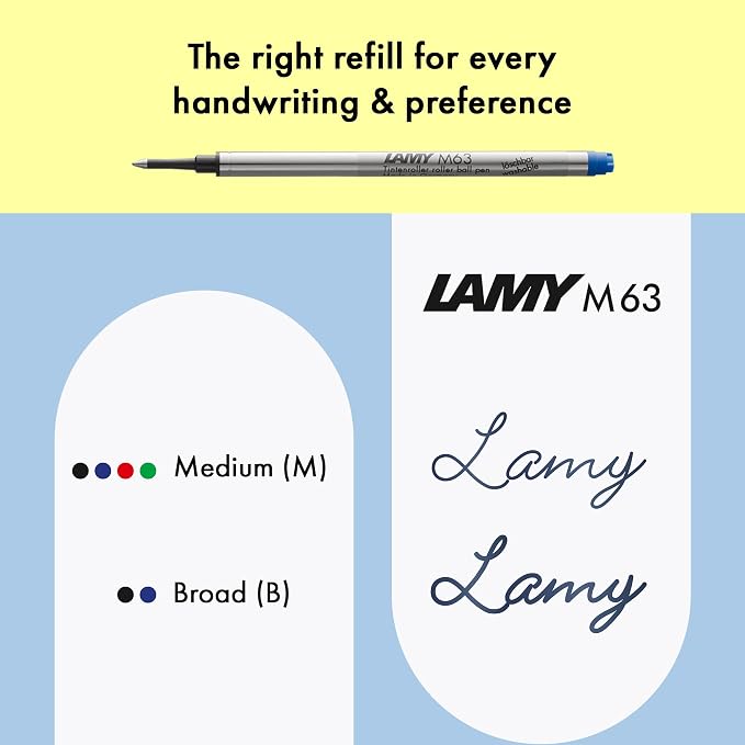 Lamy safari blue - Rollerball Pen with ergonomic grip & line width M - for pleasant long writing - made of robust ASA plastic - including rollerball refill M 63 in black