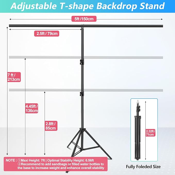 Green Screen Backdrop Kit with Stand, 5X6.5ft Portable Green Screen Backdrop with Stand kit, GreenScreen Background with Stand Carrying Bag Clamp for Streaming Video Zoom