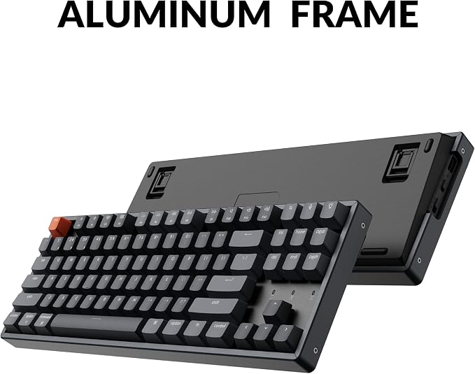 Keychron K8 Wireless Mechanical Keyboard, Tenkeyless Layout 87 Keys Bluetooth/Wired RGB Backlit with Gateron Optical Blue Switch Compatible with Mac Windows