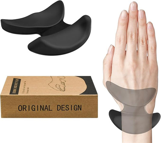 Ergonomic Wrist Rest for Mouse, Right-Handed Truly Mouse Wrist Support, Smooth-Glide, Comfortable Curved Design for Gaming, Office, Computer, Laptop - Black