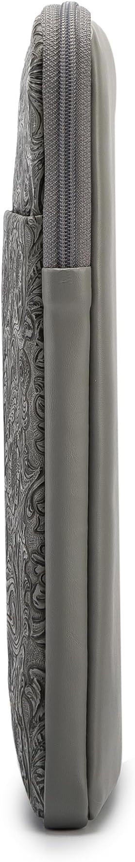 Kinmac 360° Protective Vertical Laptop Sleeve Case Cover Bag (Paisley Grey PU, 13.5 inch-14 inch)