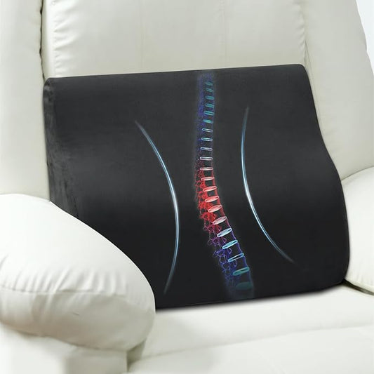 Lumbar Support Pillow for Recliner and Couch, Ergonomic Back Support Pillow | Dual-Layer Memory Foam, Soft Velvet Cover, Lower Back Pain Relief, Back Cushions for Recliner, Sofa & Gaming Chair