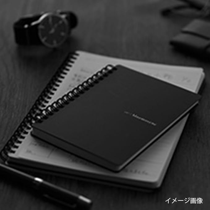 Maruman Mnemosyne Dot Grid Notebook- A4, 11.69" x 9.25", 70 Sheets / 140 Pages, 5mm Dotted Journal, Perforated Pages & Wire-Bound to Lay Flat, Black, Made in Japan