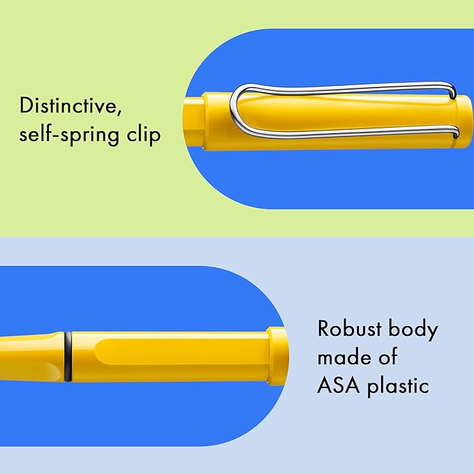 Lamy safari yellow - Rollerball Pen with ergonomic grip & line width M - for pleasant long writing - made of robust ASA plastic - including rollerball refill M 63 in black