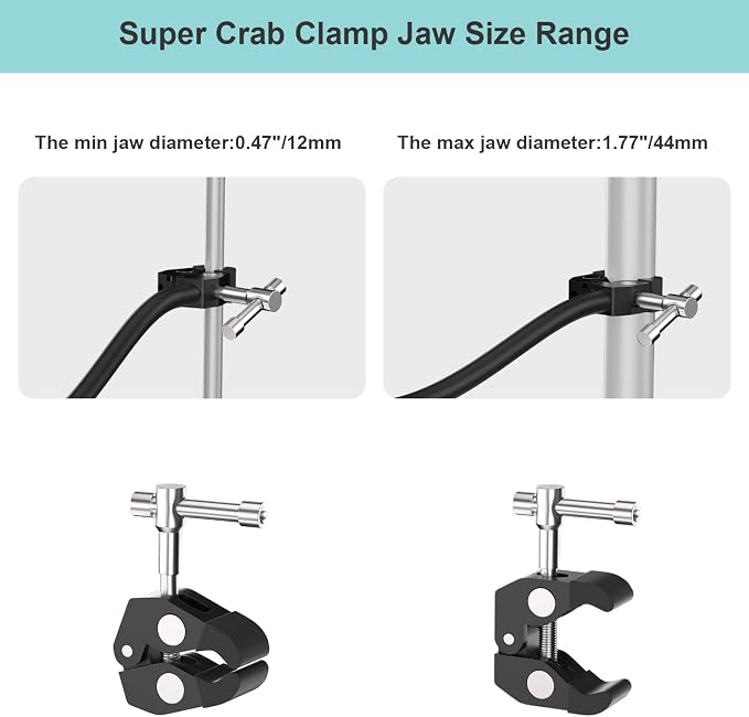 Mippko Gooseneck Microphone Stand,19.69" Flexible Adjustable Arm Super Crab Clamp Mic Clip 3/8"-16 to 5/8"-27 Adapter Mount,Compatible with Shure/Fifine / AT2020 / Pyle/Blue Snowball/Razer