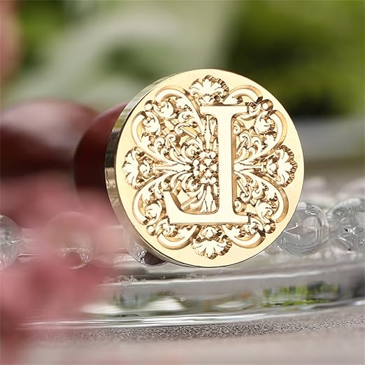 Flower Initial Alphabet L Wax Seal Stamp & Eucalyptus Love Sealing Stamp with Wax Stamp Brass Head Ideal for Wedding Invitations Gift Wrapping Christmas (Floral L)