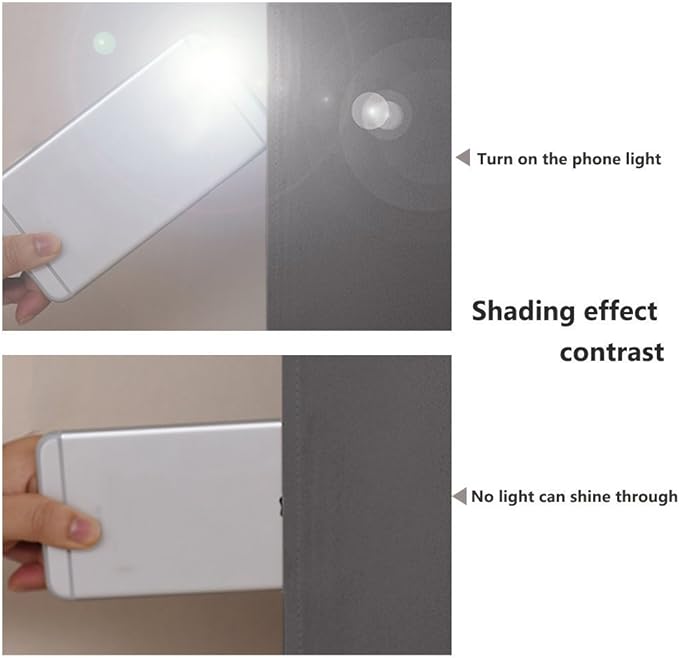 NICETOWN Grey 100% Blackout Curtains 45 inches Long for Kitchen, Rod Pocket Basement Completely Blackout Window Treatment Thermal Insulated Lined Drapes for Small Window (1 Pair, 37" Width Each Panel)