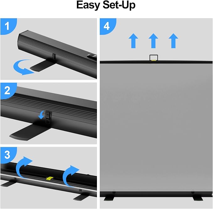 EMART 58x74in Collapsible Grey Backdrop Screen, Retractable Chroma Key Panel for Photo Background Removal, Portable Wrinkle-Resistant Backdrop with Stand for Streaming, Photographic Studio, TikTok