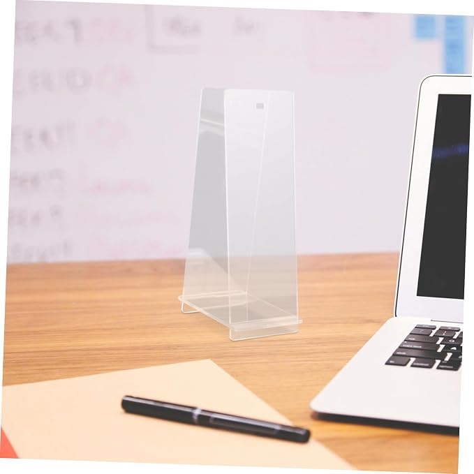 HOMSFOU Stylish Acrylic Desk Calendar Stand Multi Functional Transparent Flip Calendar Holder for Office Home Modern Design Elegant Minimalist Tabletop Accessory