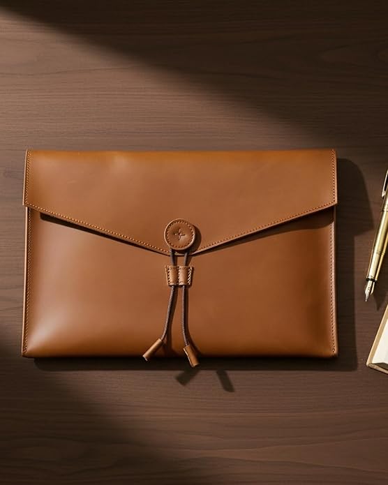 Carrier Bag Case Genuine Leather Portfolio Folder Document Organizer Laptop & Tablet,Folio Case for Men & Women