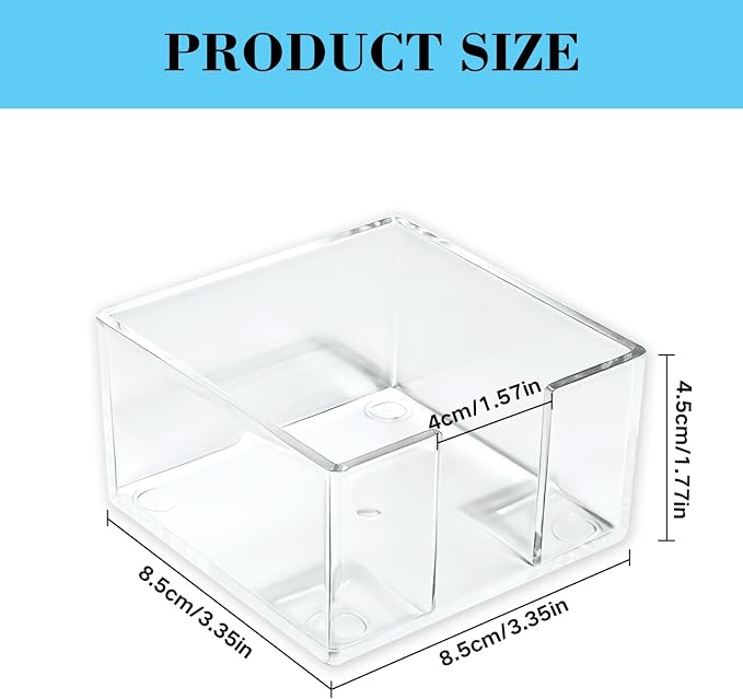 Clear Sticky Note Holder for Desk, Acrylic Sticky Note Dispenser 3x3 Inch | Office Accessories, Aesthetic Desk Accessories for Home Classroom
