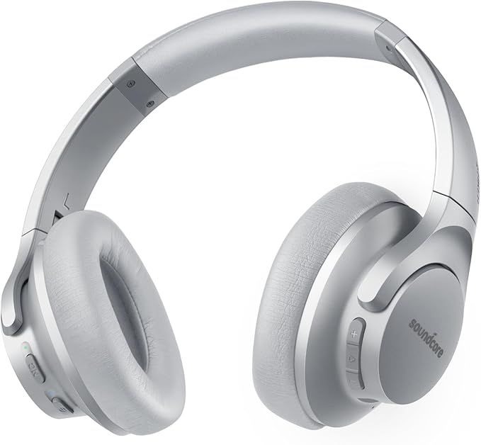 Soundcore Anker Life Q20 Hybrid Active Noise Cancelling Headphones, Wireless Over Ear Bluetooth Headphones, 60H Playtime, Hi-Res Audio, Deep Bass, Memory Foam Ear Cups, Travel, Office, Micro Charging