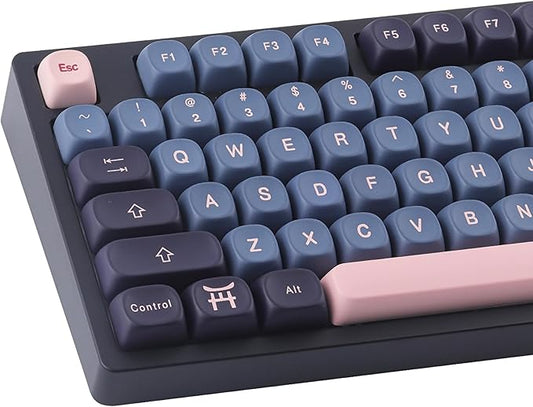 Tsungup Cherry Blossom MOA Keycaps-Pink Sakura,129 Keys Cute PBT Custom Keycaps 100 Percent,Dye Sub Key Caps Keyboard Keycap Set for MX Switches Mechanical