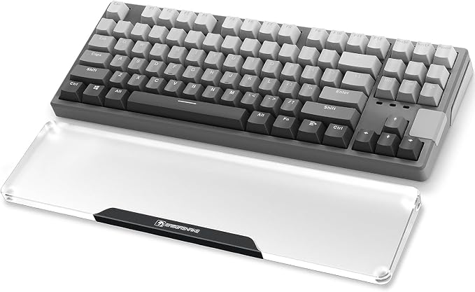 Acrylic Keyboard Wrist Rest Pro- TENKEYLESS 80% Keyboard- Mechanical Keyboards Ergonomic Palm Rest for Computer Keyboard,Anti-Slip Base,Wrist Pad for Laptop,Office & Home-Easy Typing,Black