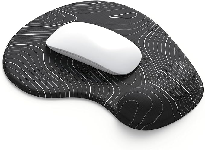 Office Mousepad with Gel Wrist Support - Ergonomic Gaming Desktop Mouse Pad Wrist Rest - Design Gamepad Mat Rubber Base for Laptop Computer -Silicone Non-Slip Special-Textured Surface (15DigitalT)