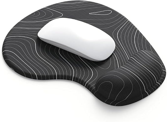 Office Mousepad with Gel Wrist Support - Ergonomic Gaming Desktop Mouse Pad Wrist Rest - Design Gamepad Mat Rubber Base for Laptop Computer -Silicone Non-Slip Special-Textured Surface (15DigitalT)