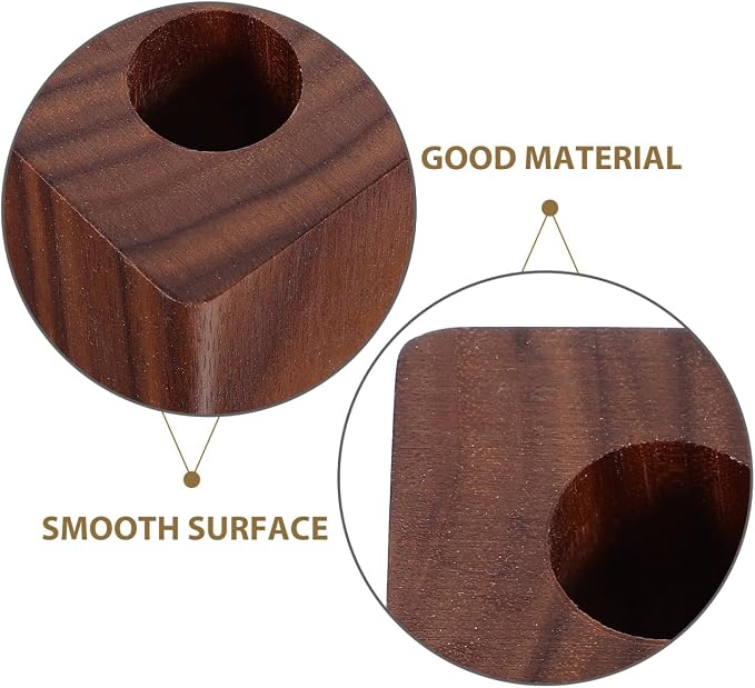 Walnut Wood Pen Holder Cube Stand 1.37 Inch Single Desk Organizer for Fountain Pen Ink Office Home School Use