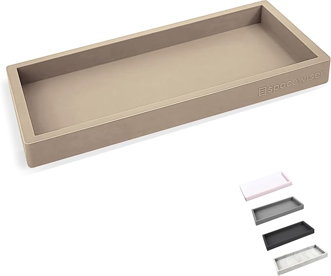 Countertop & Vanity Silicone Tray - Small 7.7" Kitchen Soap Tray | Kitchen Sink Soap Tray, Dish Soap Tray for Kitchen Counter, Bathroom Tray, Silicone Soap Dispenser Tray & Sponge Holder