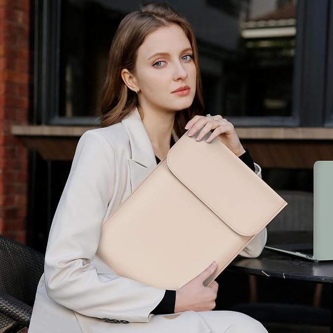 MOSISO Laptop Case 13.3 inch, 13-13.3 inch Laptop Sleeve Compatible with MacBook Neo 13 A18 Pro A3404 /Air 13/Pro 13/Pro 14 M5 M4 M3 M2 M1, Faux Suede Leather Case with Small Bag, Apricot