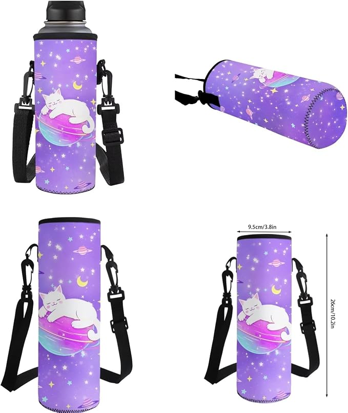 Ystardream Starry Sky Cat Backpack for Girls School Backpack With Lunch Box 17 Inch School Bags for Girls Students 14 inch Laptop Bookbags for Teens 4 in 1 Pencil Case&Water Bottle Sleeve Set