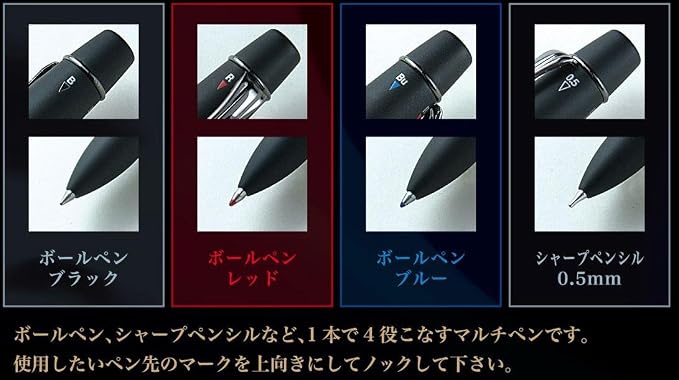 Sailor 16-0539-220 Fountain Pen, Multi-Functional Pen, 3 Colors + Sharp Professional Gear, Imperial Black 4