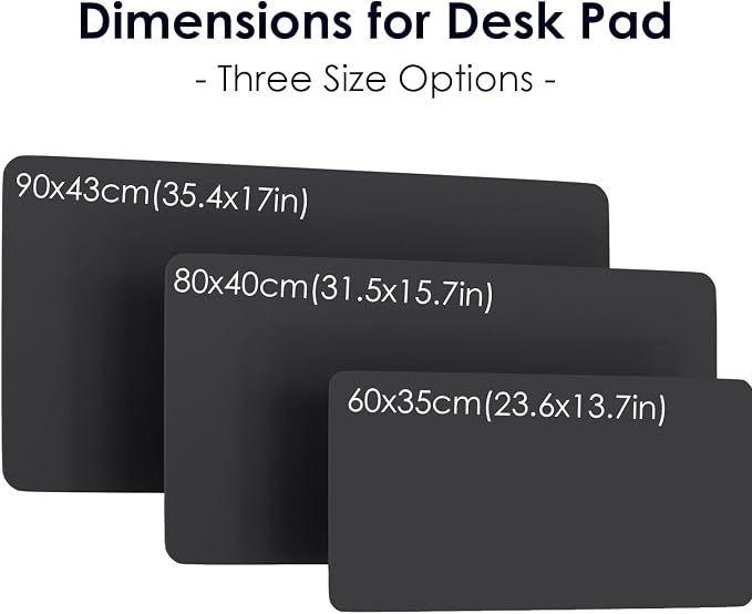 Leather Desk Pad Protector, Waterproof Mouse Pad, PU Desk Mat, Office Desk Cover, Desk Writing Mat for Office/Home/Work/Cubicle (Black) 31.5x15.7 in