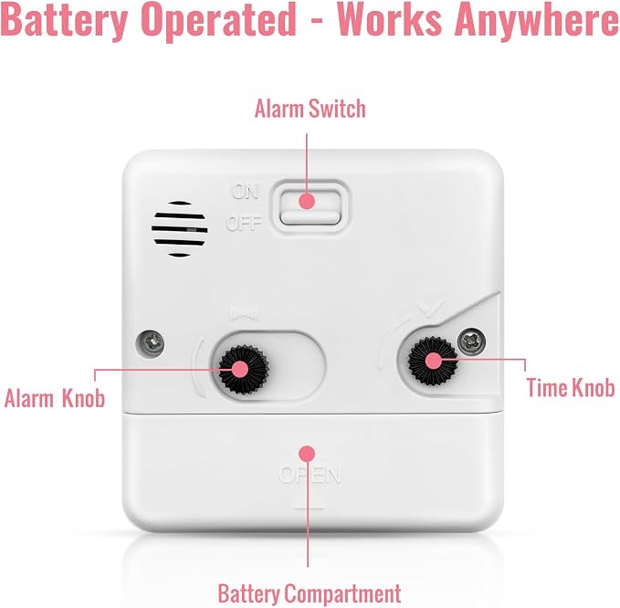 Lamisola Ultra Small Battery Analog Travel Alarm Clock, Retro Bedside Desk Clocks for Bedrooms, Vintage Home Decor for Bathroom Kichen Office Room,Pink