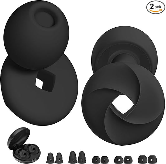Ear Plugs for Sleeping Noise Cancelling, Soft Reusable Earplugs for Sleep, Silicone Ear Plugs Noise Reduction for Block Snoring/Noise Sensitivity/Travel/Work/Focus - 5 Pairs Ear Tips in S/M/L