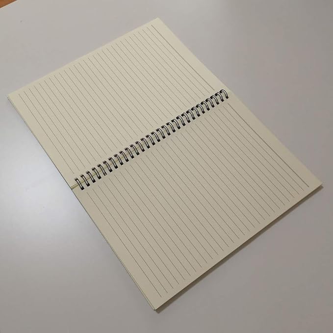 YUREE Spiral Notebook/Spiral Journal Lined, B5 Hard Kraft Cover Wirebound Notebook Ruled, 70 Sheets (140 Pages), 10.5" x 7.3", Dark Brown