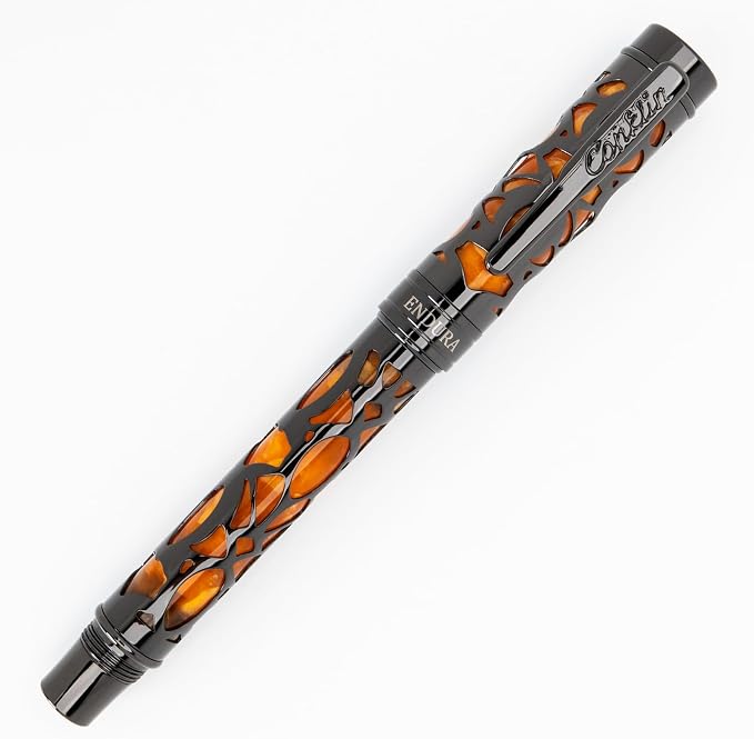 Conklin Endura Deco Crest Rollerball Pen in Orange with Rose Gold Accents – Refillable Rollerball Writing Instrument by Conklin Pen Company
