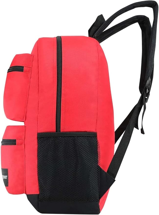 12-Pack 19” Sport Backpacks with 18 Piece School Supplies Kits - Pens, Pencils, Crayons - Bulk Bundle for Elementary, Middle, and High School Students, 6 Assorted Styles