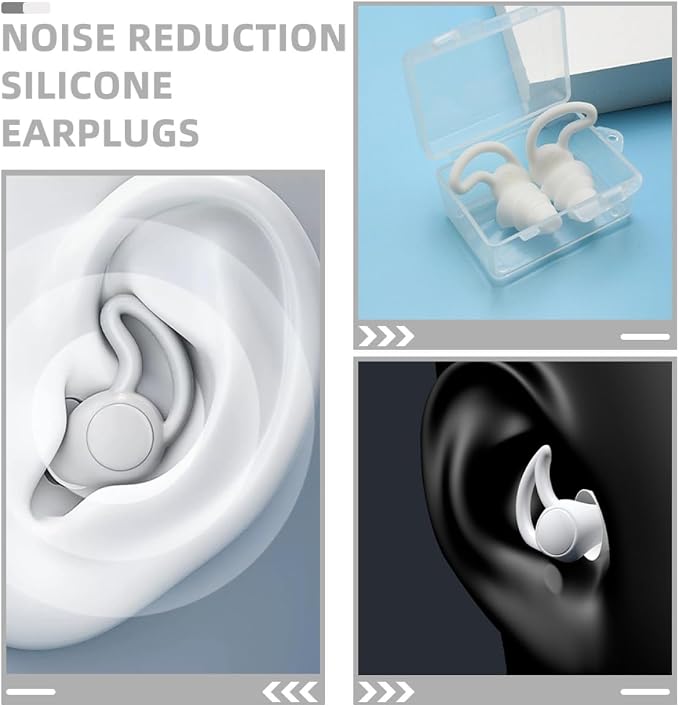 STAHAD 2pcs Silicone Noise Cancelling Soft Comfortable Musician for Work Study Nap Soundproof Noise Reduction White