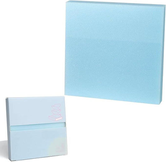 MOLOVA Pop Up Transparent Sticky Notes 3x3 Inch, 100 Sheets, Self-Stick-Notes, Cute Pearlescent Clear See Through, Waterproof, Easy to Post for Office, Home, Notebook, Meeting, Reusable（Blue）