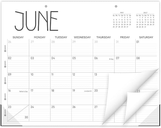 GuassLee Horizontal Desk Calendar -Months Planner from Jun to Dec Simple Glue Desk Calendar with To-Do List Premium Paper Binding for Family Business Appointment Planning 2024-2025