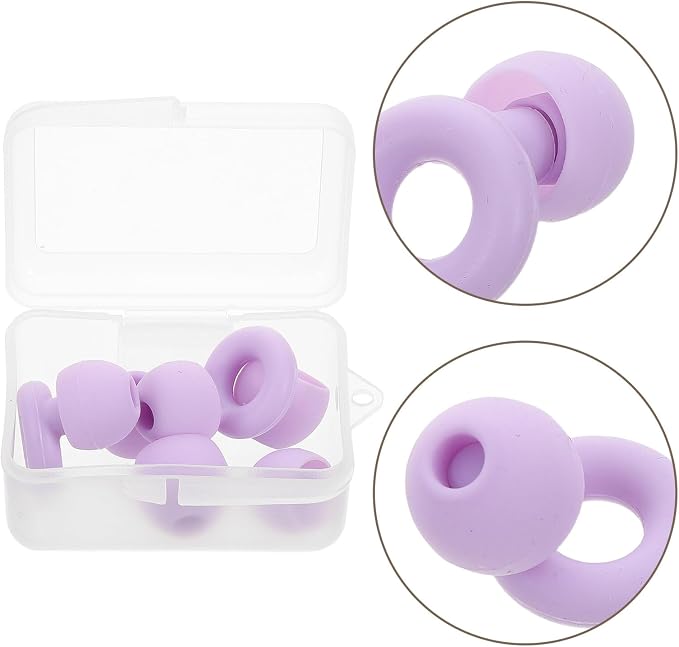 Uonlytech Reusable Silicone for Sleeping and Noise Reduction, 1 Pair Violet Noise Cancelling for Work, Travel, and Concert Hearing Protection