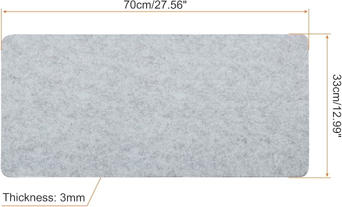 PATIKIL 28"x13" Desk Mat Protector, Felt Dual Side Mouse Pad Writing Mat for Office Home, Light Gray