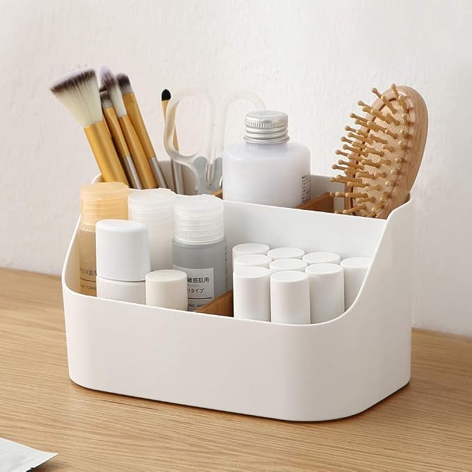 Desk Organizer Remote Control Holder Makeup Caddy Box for Home & Office 2 Pack