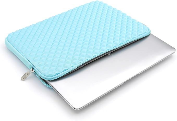 RAINYEAR 15 Inch Laptop Sleeve Diamond Foam Shock Resistant Padded Case Fluffy Lining Cover Carrying Bag Compatible with 15.4" MacBook Pro/Air, Surface Laptop 3/4 15", New XPS 15 Touch (Blue)