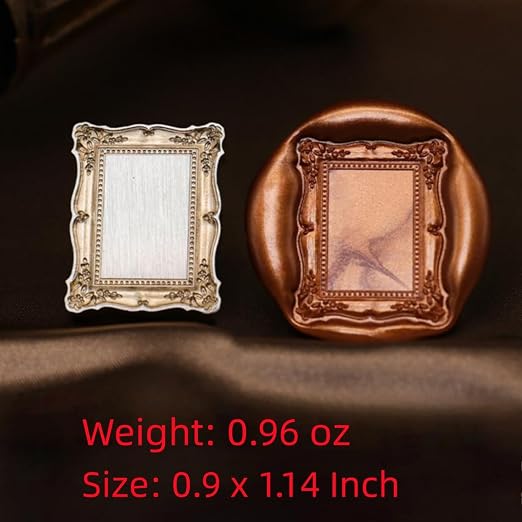 3D Embossed Frame Wax Seal Stamp, Frame Relief Carving Sealing Stamp Set with 150Pcs Red Green Gold Blue White Sealing Wax Beads in 5 Color, Melt Spoon Pen Kit for Wedding and Christmas (KM07)