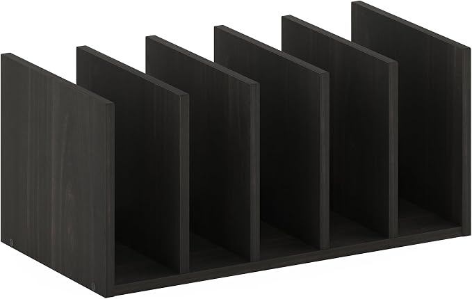 Furinno Hermite File Holder Desk Organizers and Accessories, Black Espresso | Desk Top Vertical Book Shelf, for Office Supplies, Organization