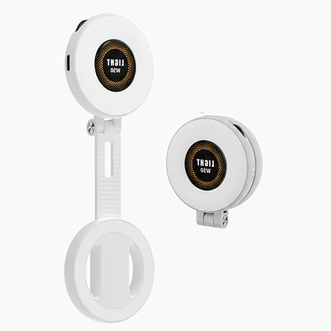Selfie Light, Phone Light with 3 Lighting Mode, Portable Phone Ring Light for Makeup, Tiktok, Live Stream, Rechargeable Clip Video Light for iPad/Camera/Laptop (White)